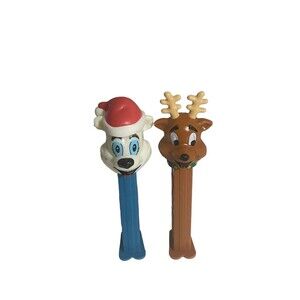 Vintage Christmas Pez Featuring Icee Polar Bear Reindeer 2002 RARE
